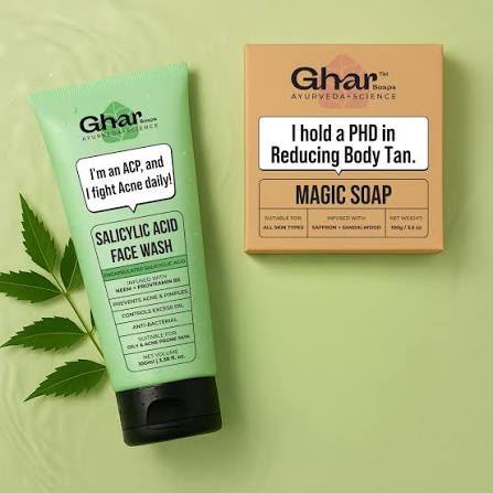 Ghar Soaps Salicylic Acid Face Wash and Magic Soap